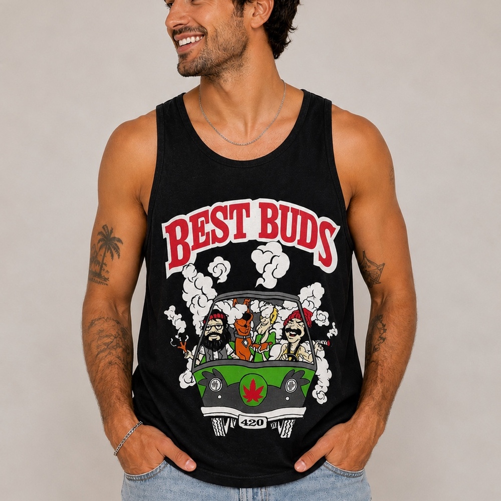 Shaka Wear Best Buds Graphic Tank Top Black Large
